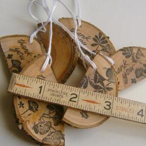 Rustic Wooden Thank You Hang Tags From Branch..